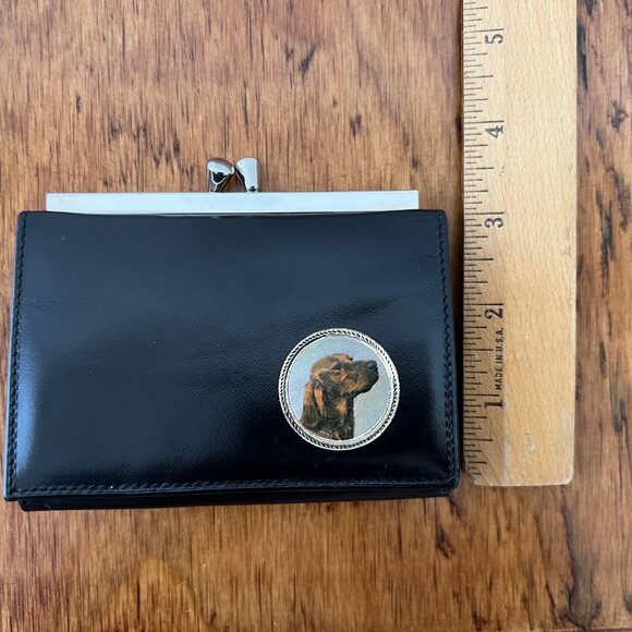 Ledorna Black Leather Wallet, Tri-fold with Irish Setter on Front NWOTS - Picture 10 of 10